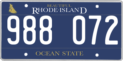 RI license plate 988072