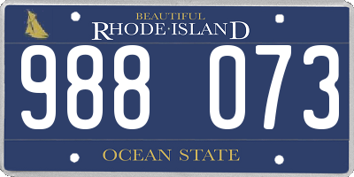 RI license plate 988073