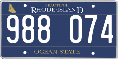 RI license plate 988074