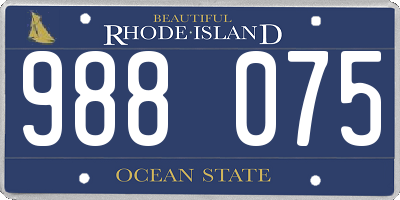 RI license plate 988075