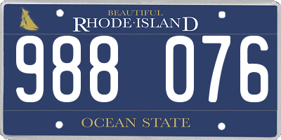 RI license plate 988076