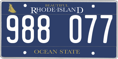 RI license plate 988077