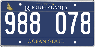 RI license plate 988078