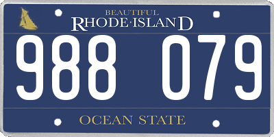 RI license plate 988079