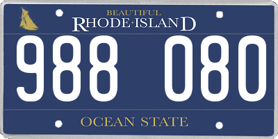 RI license plate 988080