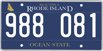 RI license plate 988081