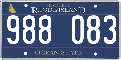 RI license plate 988083