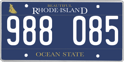 RI license plate 988085