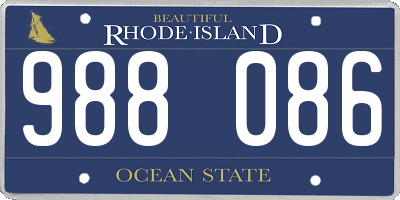 RI license plate 988086