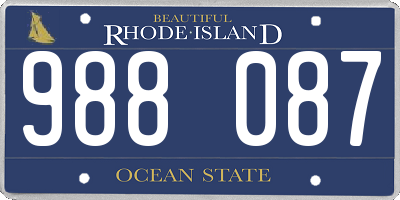 RI license plate 988087