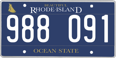 RI license plate 988091