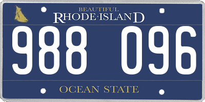 RI license plate 988096