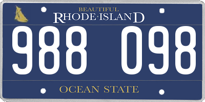 RI license plate 988098