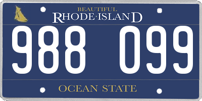 RI license plate 988099