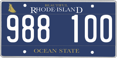 RI license plate 988100