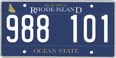 RI license plate 988101