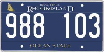 RI license plate 988103