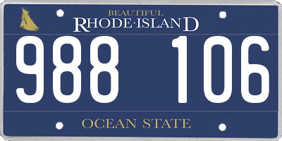 RI license plate 988106