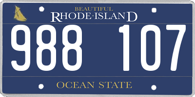 RI license plate 988107