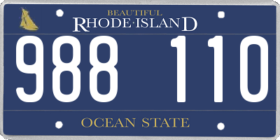 RI license plate 988110