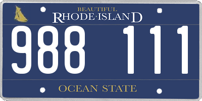 RI license plate 988111