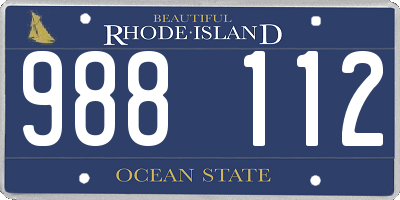 RI license plate 988112