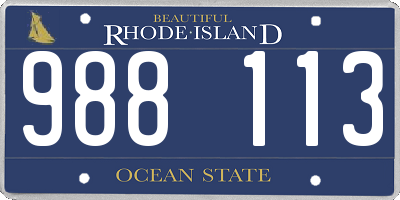 RI license plate 988113