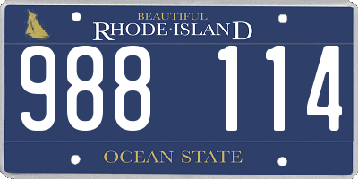 RI license plate 988114