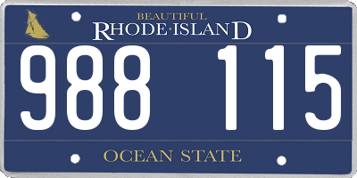 RI license plate 988115