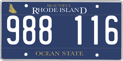 RI license plate 988116