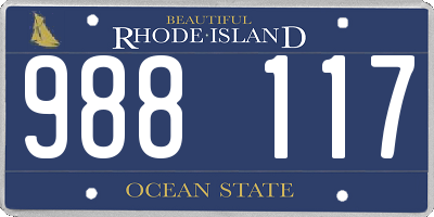 RI license plate 988117