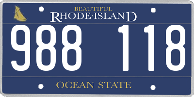 RI license plate 988118