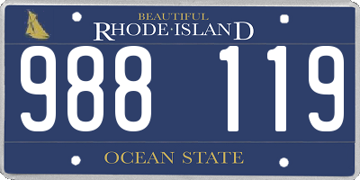 RI license plate 988119