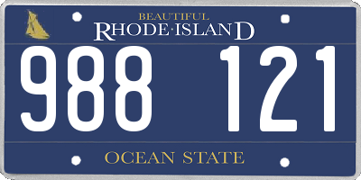 RI license plate 988121