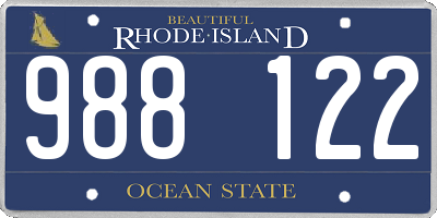 RI license plate 988122