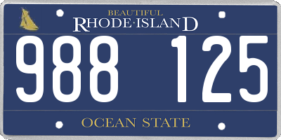 RI license plate 988125