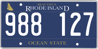 RI license plate 988127