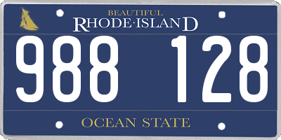 RI license plate 988128