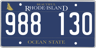 RI license plate 988130