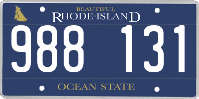 RI license plate 988131