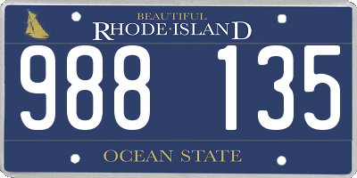 RI license plate 988135