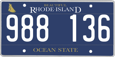 RI license plate 988136