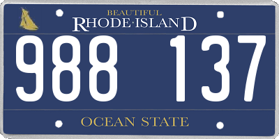 RI license plate 988137