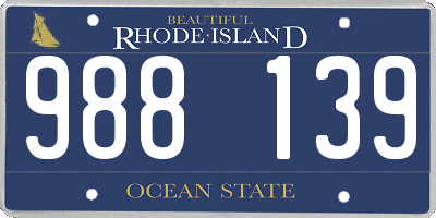 RI license plate 988139