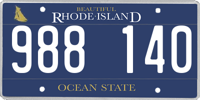 RI license plate 988140