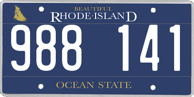 RI license plate 988141