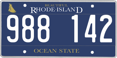 RI license plate 988142