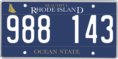 RI license plate 988143