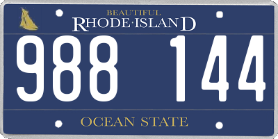 RI license plate 988144