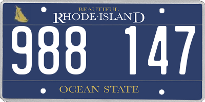 RI license plate 988147